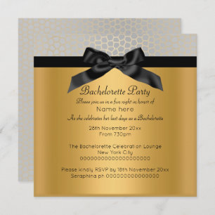 SILVER GOLD BLACK LEOPARD BACHELORETTE INVITATION