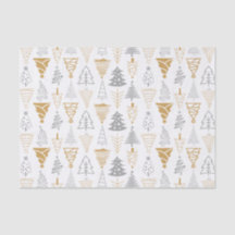 Silver & Gold Christmas Tree Tissue Paper