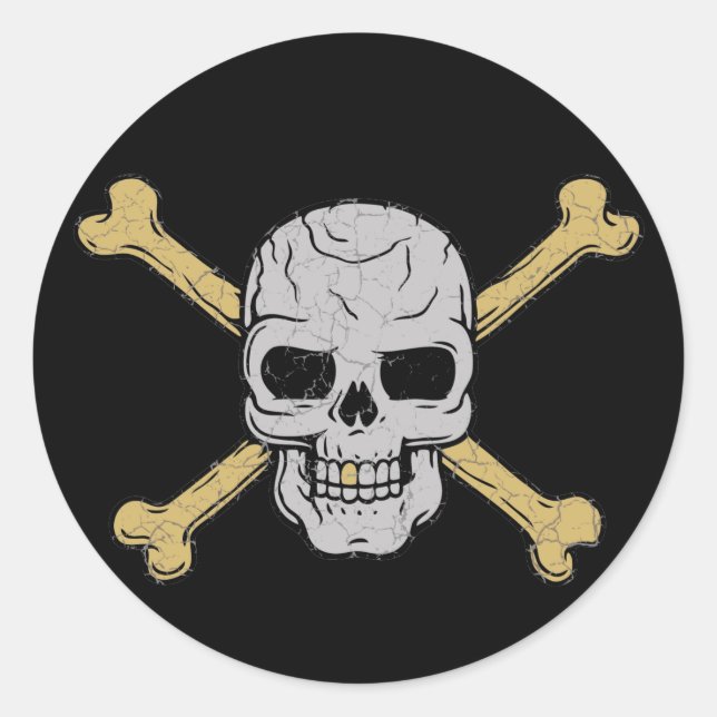 Silver & Gold Classic Round Sticker (Front)