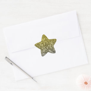 Silver gold dark sparkles glitter ombre star sticker