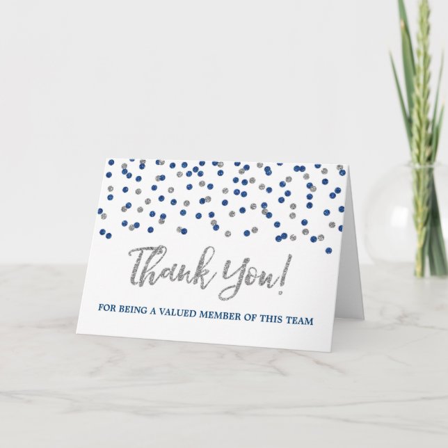 Silver Gold Dots Employee Appreciation Card (Front)