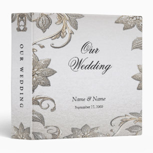 Silver Gold Floral Album Binder