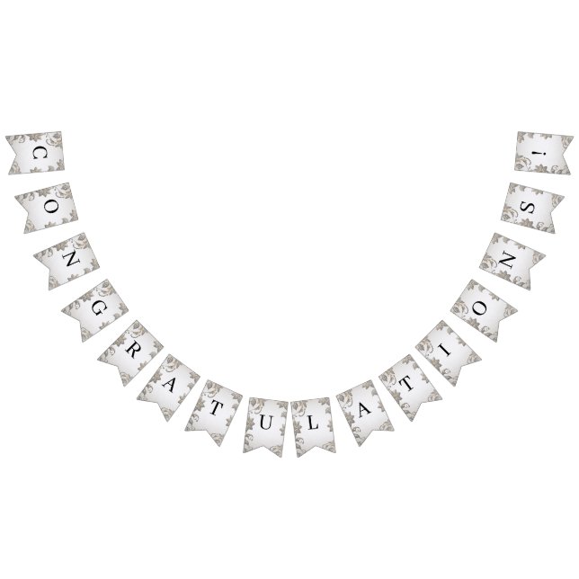 Silver Gold Floral Bunting Flag (All)