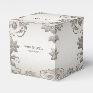 Silver Gold Floral Favour Box