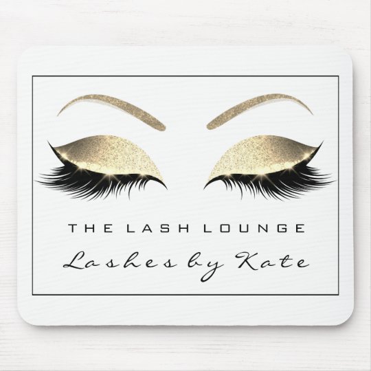 Silver Gold Glitter Branding Beauty Lashes White1 Mouse Pad