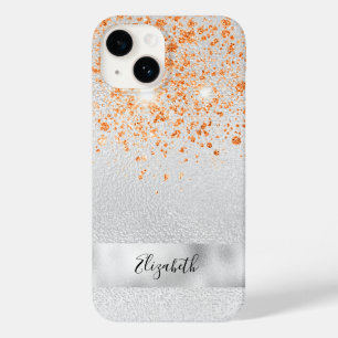 Silver gold glitter sparkles name Case-Mate iPhone 14 case