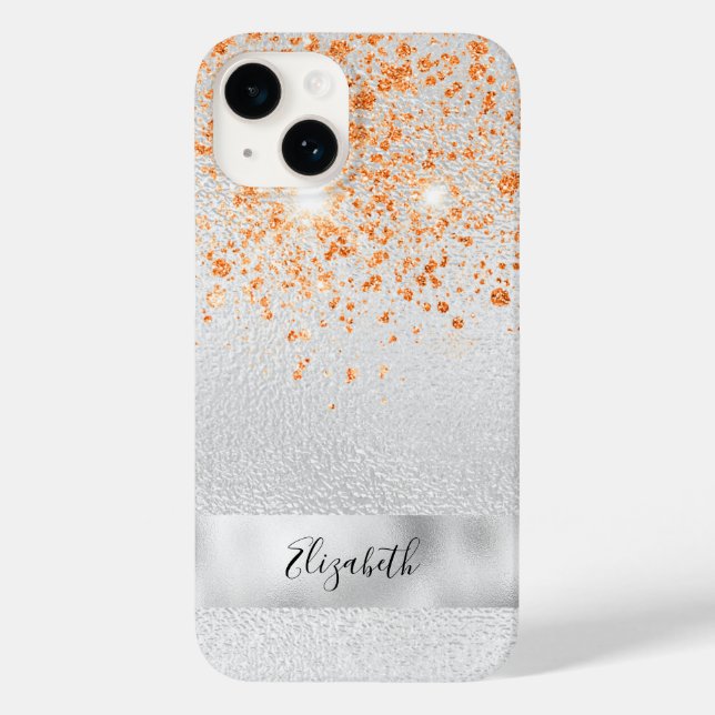 Silver gold glitter sparkles name Case-Mate iPhone case (Back)
