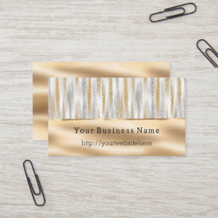 Silver Gold Glitzy Stripes Business name website Card