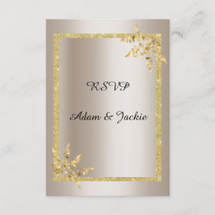 Silver gold leaf ELEGANT CLASSY rsvp Invitation