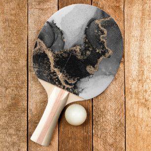 Silver & Gold Marble Stone  Ping Pong Paddle