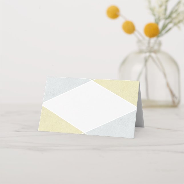 Silver Gold Metal Look Industrial Chic Wedding Place Card (Front)