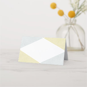 Silver Gold Metal Look Industrial Chic Wedding Place Card