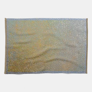 Silver Gold Metal Texture Pattern Look   Elegant Kitchen Towel