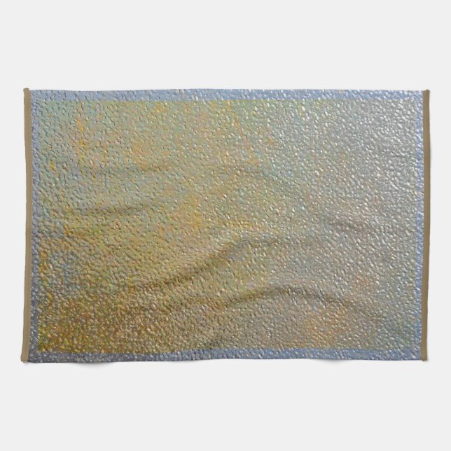 Silver Gold Metal Texture Pattern Look | Elegant Kitchen Towel (Horizontal)