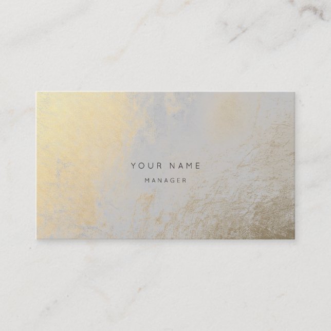 Silver Gold Metallic Abstract Appointment Card (Front)