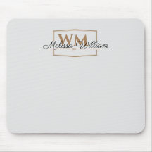 Silver Gold Monogram Name Script