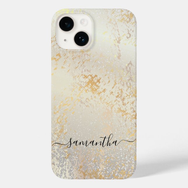 Silver gold monogram script Case-Mate iPhone case (Back)