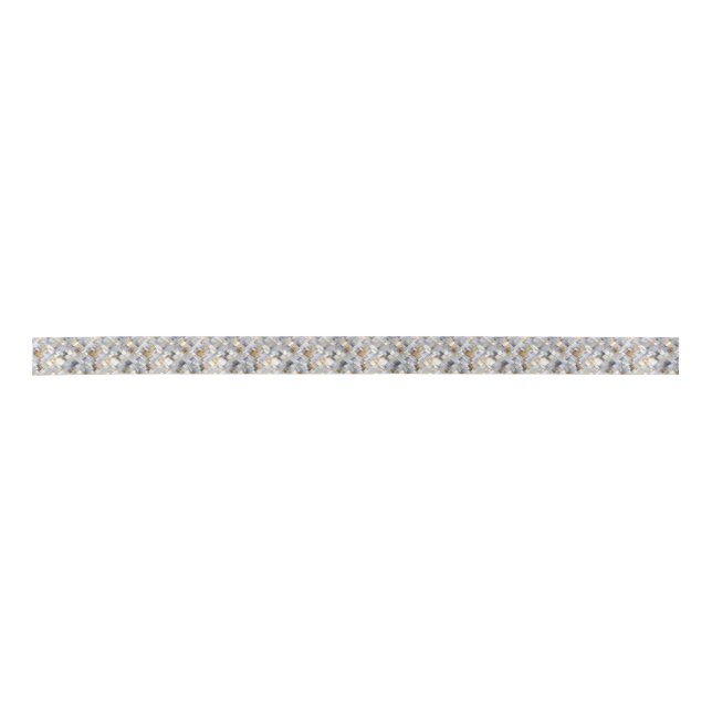 Silver & Gold Mosaic Satin Ribbon (Front)