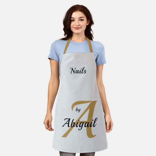 Silver & Gold Nails by "Your Name" Apron (Worn)
