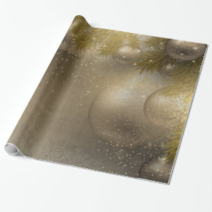 Silver gold ornaments wrapping paper