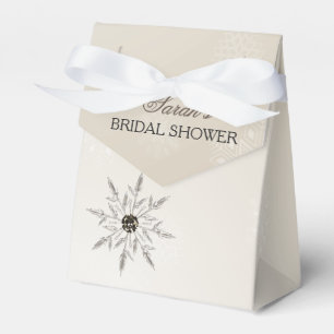 silver gold snowflakes bridal shower favor box