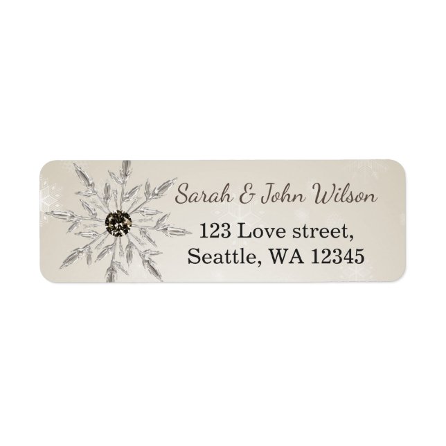 silver gold snowflakes return address label (Front)
