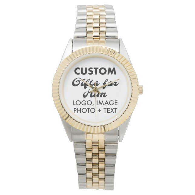 Silver & Gold Two-Tone Watch Custom Gifts for Him (Front)