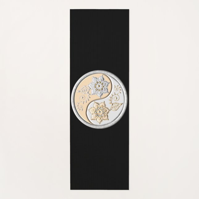 Silver & Gold Yin Yang Yoga Mat (Front)