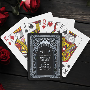 Silver Gothic Vampire Cathedral Wedding Favour Playing Cards
