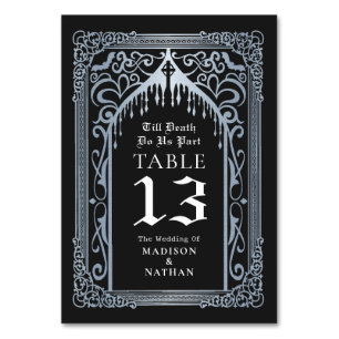 Silver Gothic Vampire Cathedral Wedding Table Number