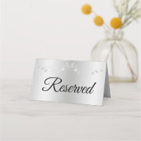 Silver Gradient Elegant Flourish Wedding Reserved