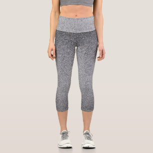 Silver Gradient Glitters Capri Leggings