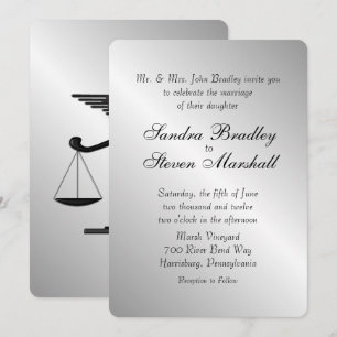Silver Gradient Law and Medical Union Wedding Invitation