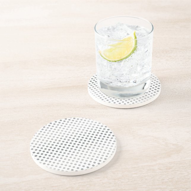 Silver Gradient Polka Dots by Shirley Taylor Coaster (Side)