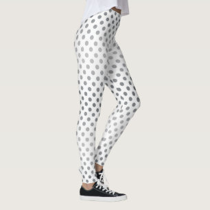 Silver Gradient Polka Dots by Shirley Taylor Leggings