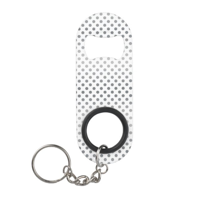 Silver Gradient Polka Dots by Shirley Taylor Mini Bottle Opener (Front)