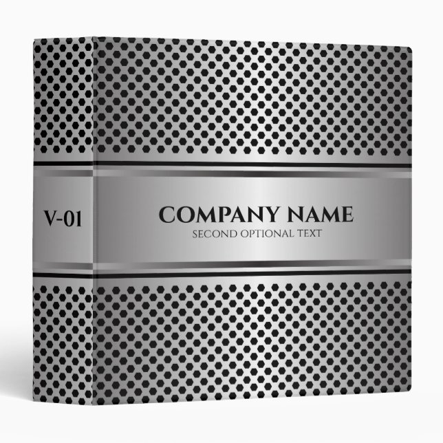 Silver-grat faux metallic design binder (Front/Spine)