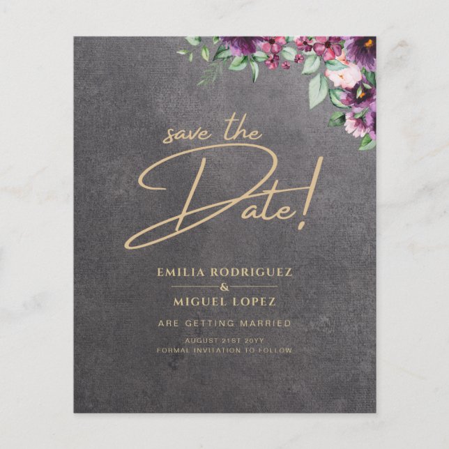 Silver Gray Berry Floral Wedding Winter Fall Flyer (Front)