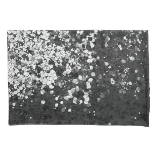 Silver Gray Black Glitter Glam #1 Pillowcase