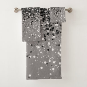Silver Gray Glitter #1 #shiny Bath Towel Set
