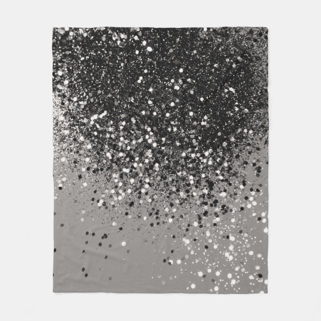Silver Gray Glitter #1 #shiny Fleece Blanket (Front)