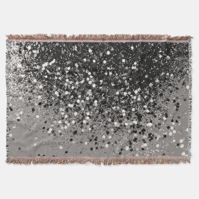 Silver Gray Glitter #1 #shiny Throw Blanket (Front)
