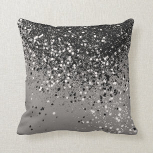 Silver Gray Glitter #1 #shiny Throw Pillow