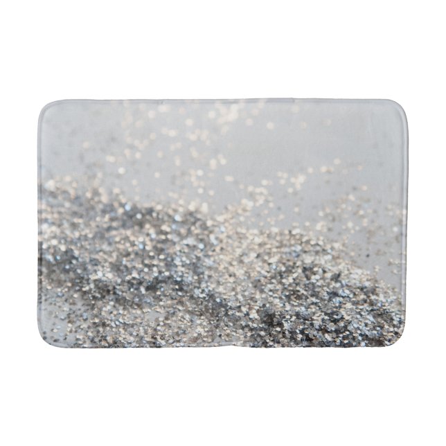 Silver Gray Glitter #2 Bath Mat (Front)