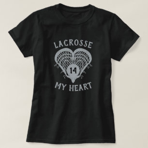 Silver Gray Lacrosse My Heart T-Shirt