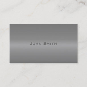 Silver Gray Steel Inspired Grey Tone Metal Look Business Card