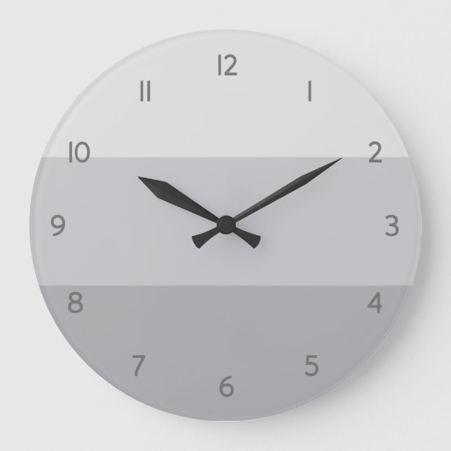 Silver Gray Striped Large Clock (Front)