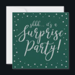 Silver & Green | 60th Surprise Birthday Party Invitation<br><div class="desc">Celebrate your special day with this silver & green modern surprise birthday party invitation template. This design features chic gold textured calligraphy and confetti background. You can customize the text to any birthday or events. (21st,  30th,  40th,  50th,  60th,  70th,  80th,  90th,  100th)</div>