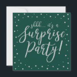 Silver & Green | 60th Surprise Birthday Party Invitation<br><div class="desc">Celebrate your special day with this silver & green modern surprise birthday party invitation template. This design features chic gold textured calligraphy and confetti background. You can customize the text to any birthday or events. (21st,  30th,  40th,  50th,  60th,  70th,  80th,  90th,  100th)</div>