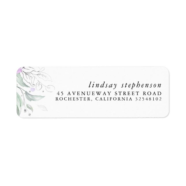 Silver Greenery Elegant Modern Label (Front)